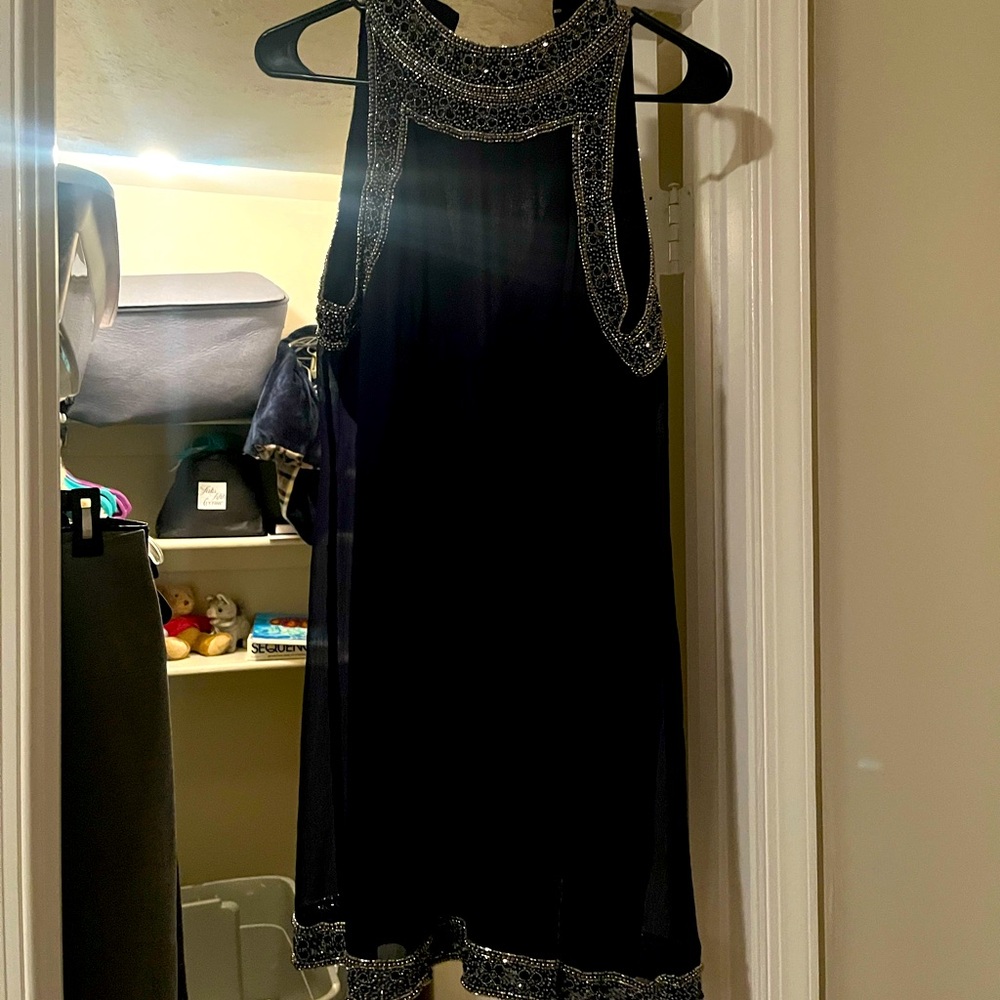 NBD Blue Halter Sheath Cocktail Dress